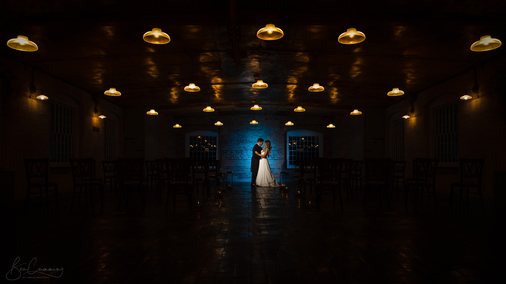 Bride and Groom Night Portrait at the west Mill